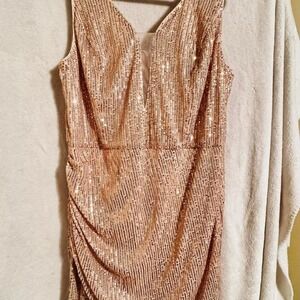 grace karin sequin dress with rouche